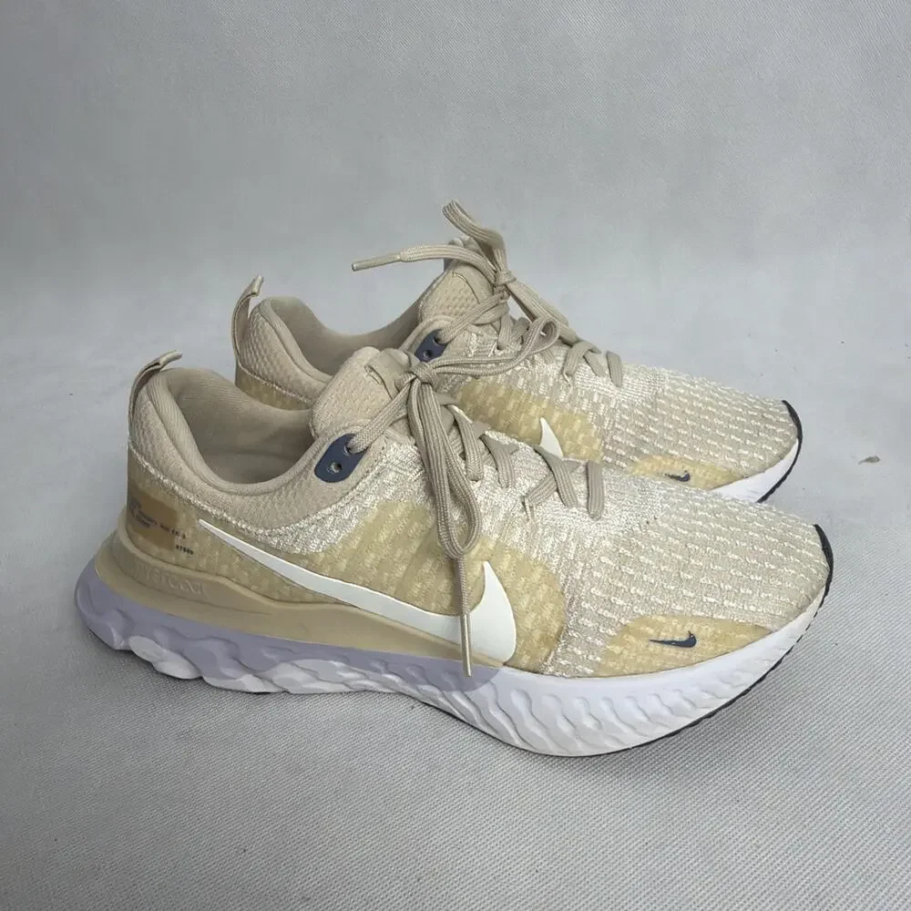 Nike React Infinity Run Flyknit 3 Oatmeal Women's 10 Training Shoes DZ3016-101